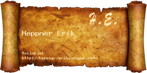 Heppner Erik névjegykártya